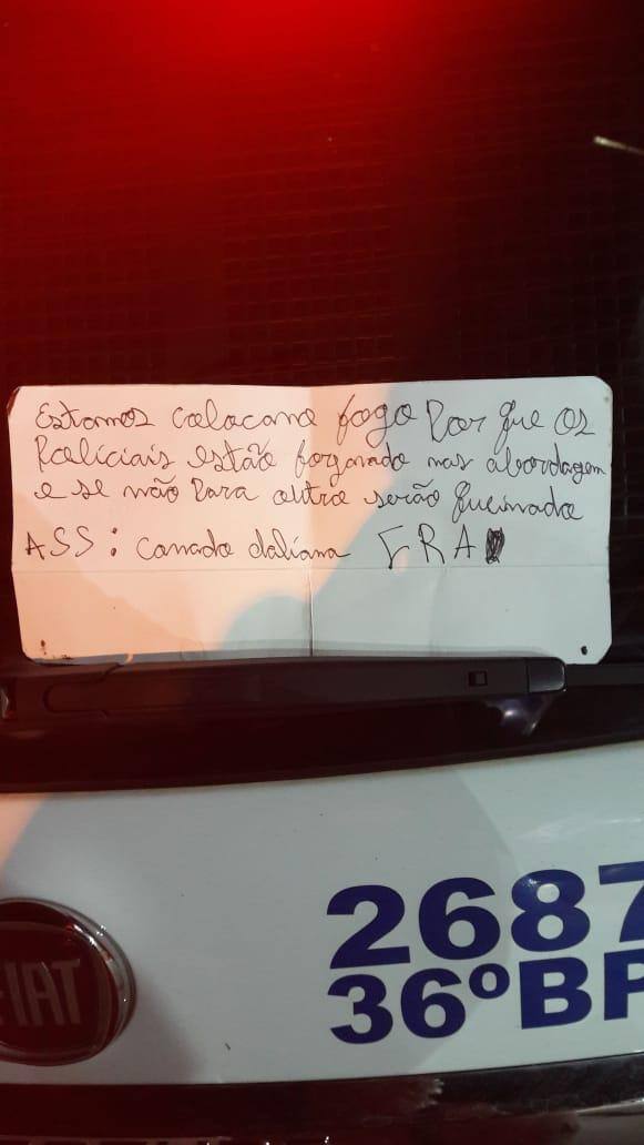 Bilhete ônibus queimado