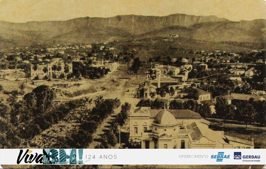 Avenida Afonso Pena, em 1902, aberta até o cruzamento da avenida Brasil