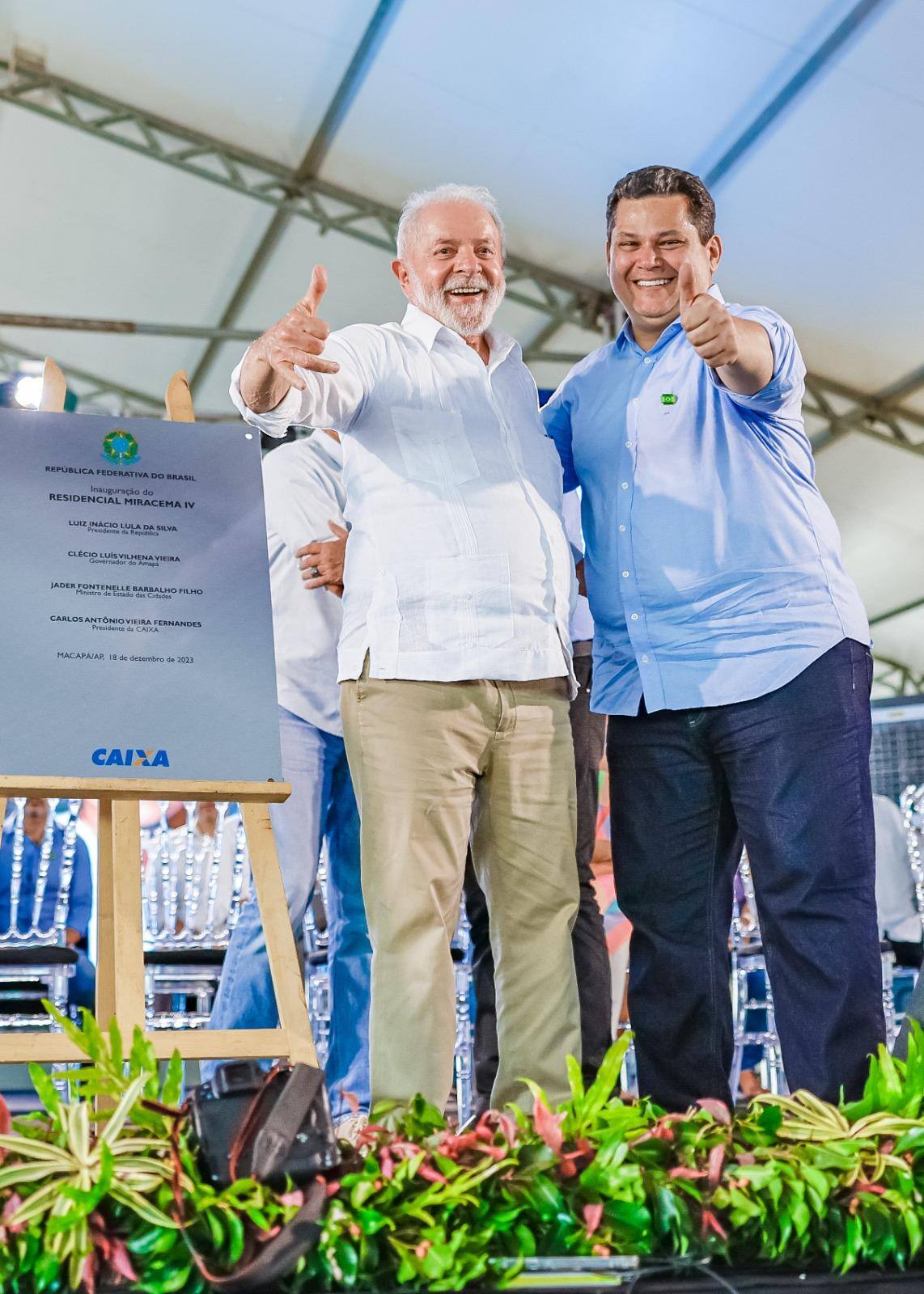 O presidente Luiz Inácio Lula da Silva (PT) e o senador Davi Alcolumbre (União Brasil-AP)